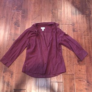 red ann taylor loft blouse